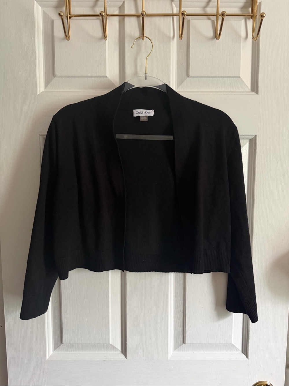 Calvin Klein Black Open-Front Women’s Sweater Shrug